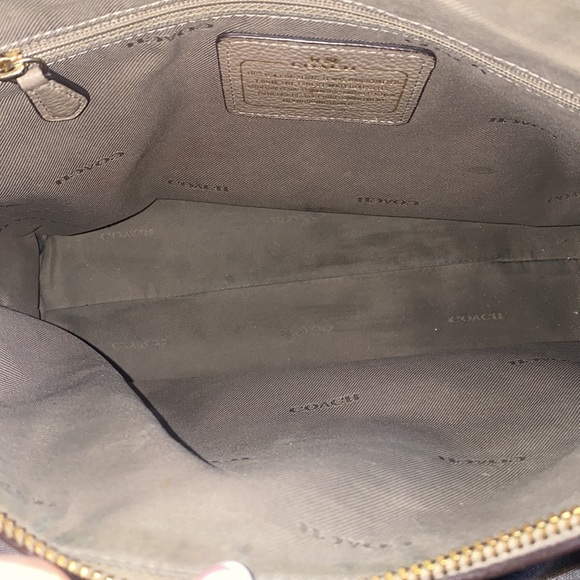 Gray Coach Purse Over the Shoulder - Picture 4 of 6